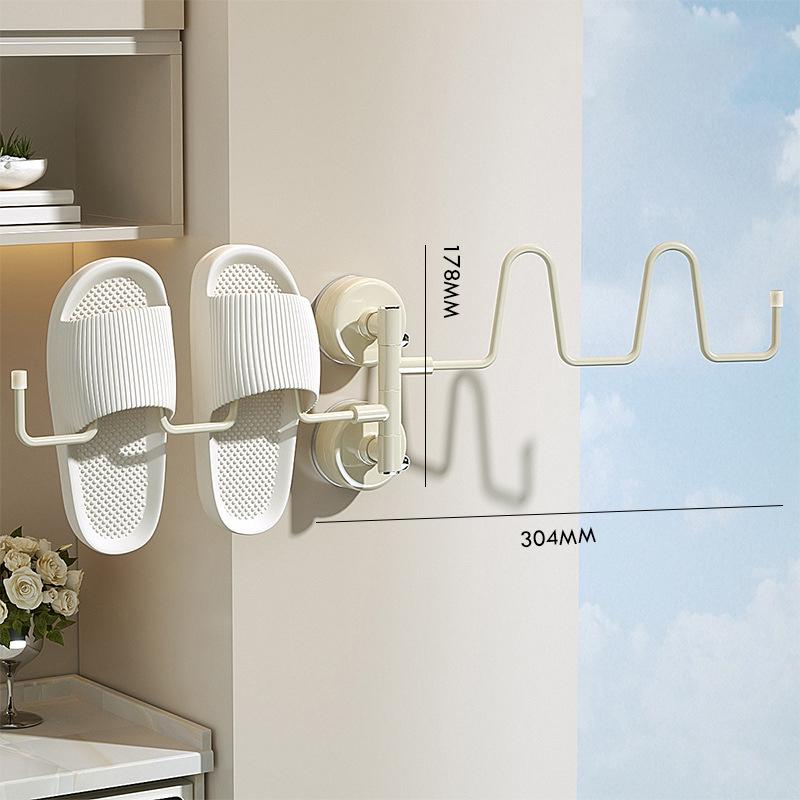 

Suction Cup Slipper Hanger Rotatable Shoe Drying Rack For Bathroom And Balcony Wall Mounted No Punching Shoe Rack