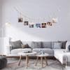 A84X-3Piece Hanging Photo Display Wall Decor Garland Collage Picture Frame With 7 Wood Clips For Home, Office