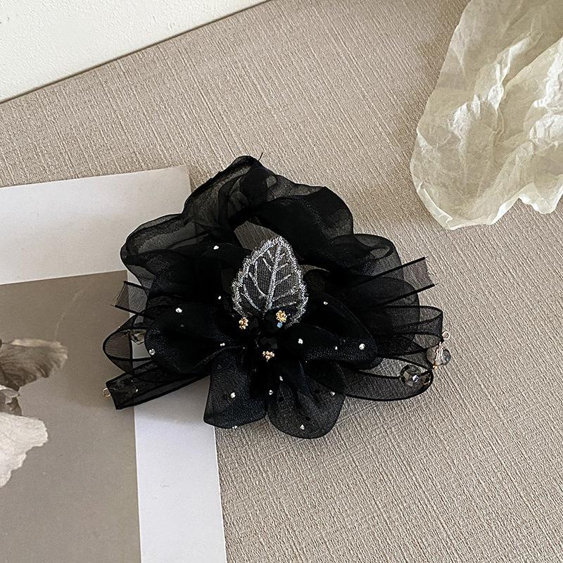 

Новая милая нежная сетчатая заколка для волос с цветком и цирконом для женщин, новый корейский темперамент, элегантная резинка для волос, повязка на голову, аксессуары для волос для девочки