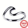 Simple S925 Sterling Silver Wavy Rings for Women Wedding Engagement Fine Jewelry Gift