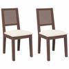 VidaXL Dining Chairs Cushions 2 Pcs Brown Solid Rubberwood, Dining Chair, Chair, Living Room Chair, Chairs At 4102476