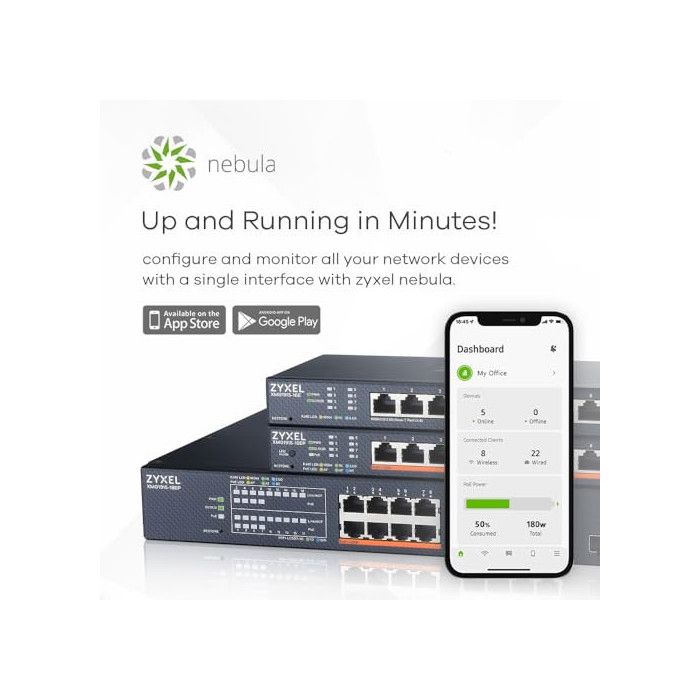 Switch - Zyxel - XMG1915-10EP - 8 Ports - POE++ 130W - Smart Switch 2.5GBE