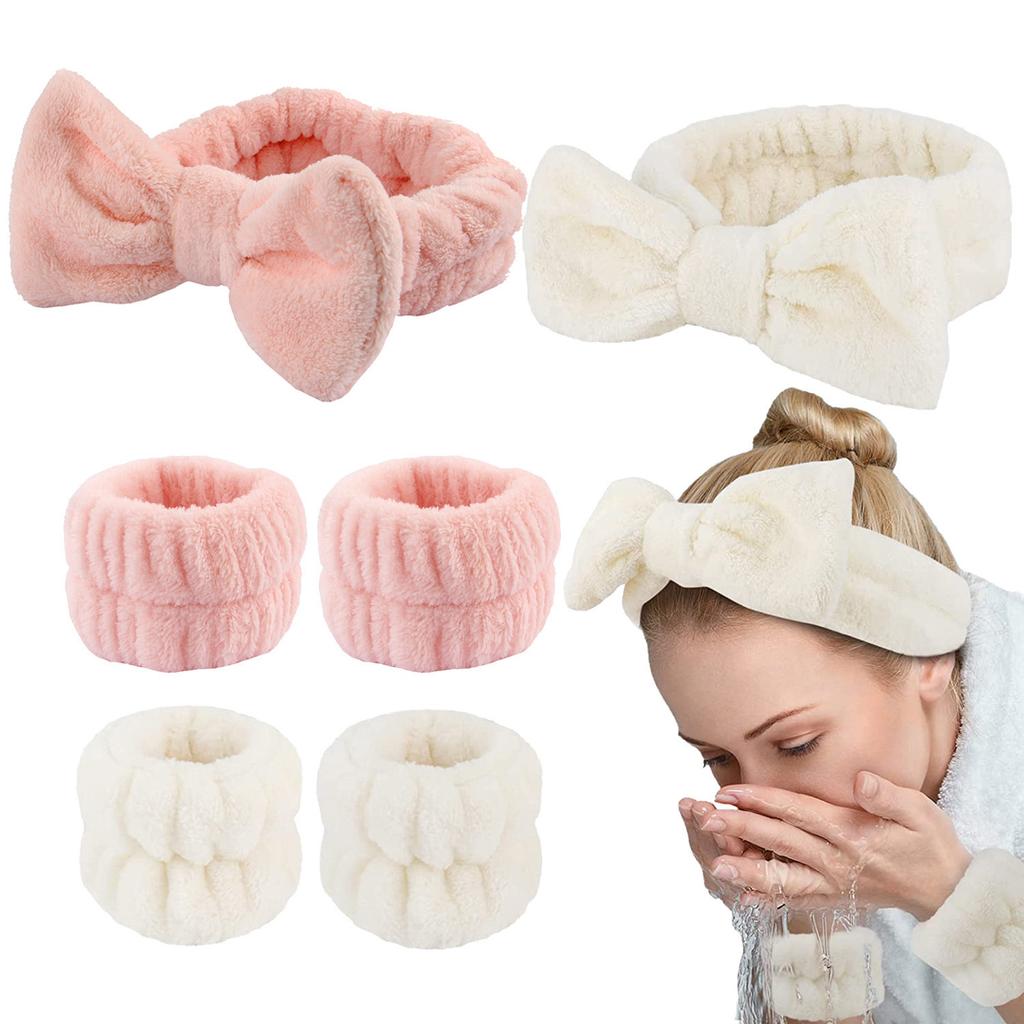 Plush Wrist Strap Face Wash Spa Bracelet Spa Bracer Absorbs Sweat Coral Fleece Waterproof Headband