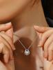 [MomentWish] Dancing Stone Necklace for Women, Moissanite Pendant, Sterling Silver 925 Chain, Hypoallergenic, Artificial Diamond, Birthday/Anniversary