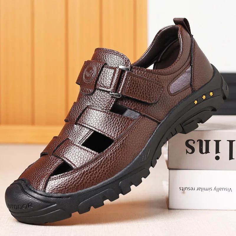 Man's Sandals Breathable Comfort Summer Slippers Beach Muller Outdoor Anti Slip Shoes Youth Casual Fashion Hollow Shoes