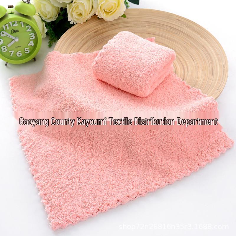 High-Density Coral Fleece Absorbent Small Square Kids' Hand Towel, 30x30 cm, Gift for Kindergarten