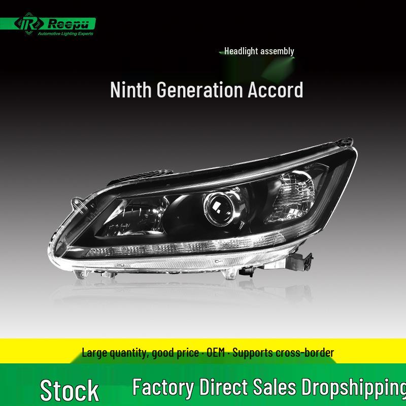 

Honda Accord 2013-2015 Headlight Assembly for 9th Gen Low Trim L Driver Side Single
