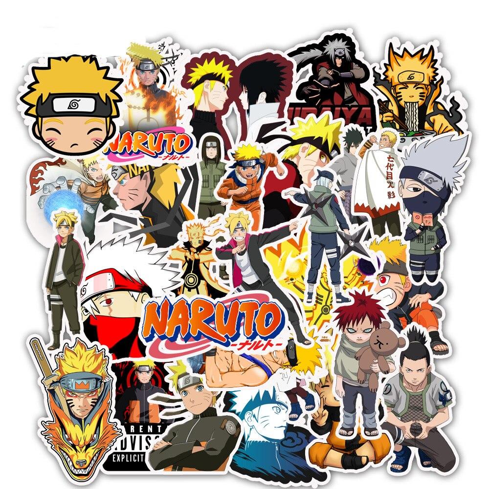 50 teile/paket Cartoon NARUTO Anime Aufkleber Laptop Skateboard Gepäck Gitarre Wasserdicht Lustige DIY Graffiti Aufkleber Kinder Spielzeug