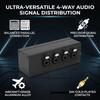 4 Female XLR / 1/4" TRS Inputs into 1 XLR Male Output XLR Splitter  for Microphones