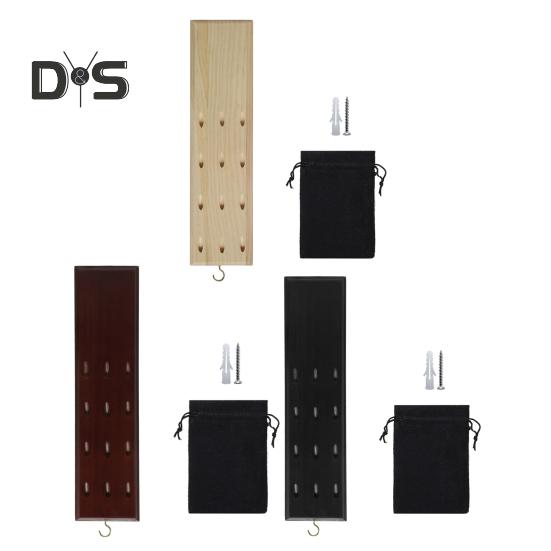 Duvara Monte Dart Tutucu Ahşap Dartlık 12 Uçlu Dart Standı Metal Kancalı ve Aksesuar Saklama Çantalı Teşhir Rafı