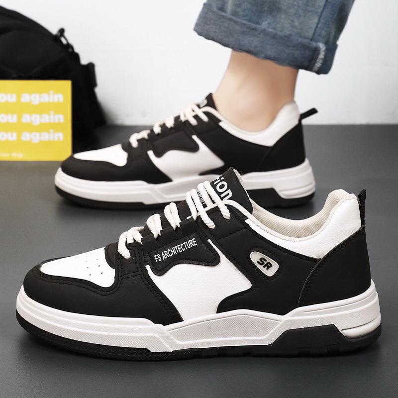 Men's Korean-Style Breathable White Sneakers - Trendy, Thick-Soled, Casual Sports Shoes for Summer