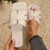 Fashion Brand Design Summer Slippers for Women 2025 New Fashion Square Toe Flat Sandals Woman Comfy Non Slip Beach Flip Flops Plus Size