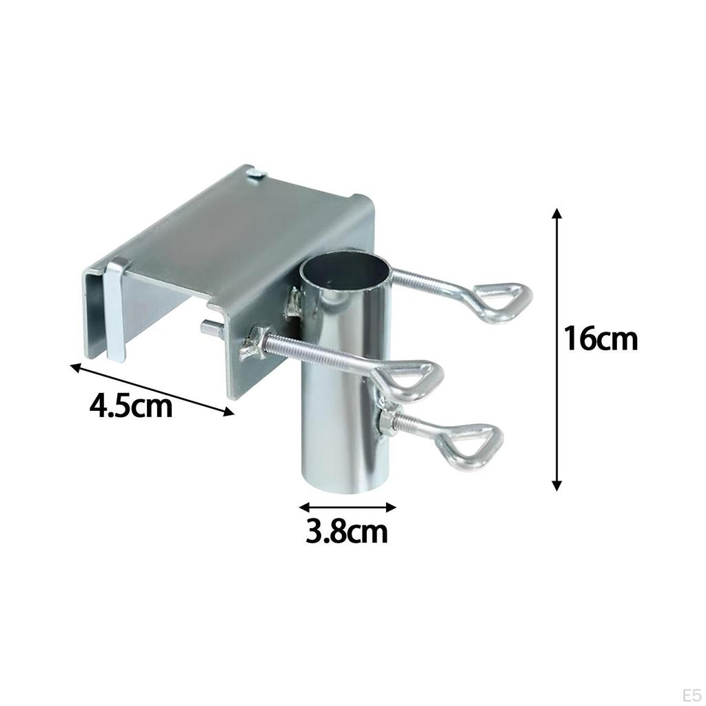 Morsetto Clip Per Ombrellone Da Balcone E Terrazza: Supporto In Ferro Per Aste Ø0-1,8cm - Fissaggio A Ringhiera Senza Attrezzi - 3