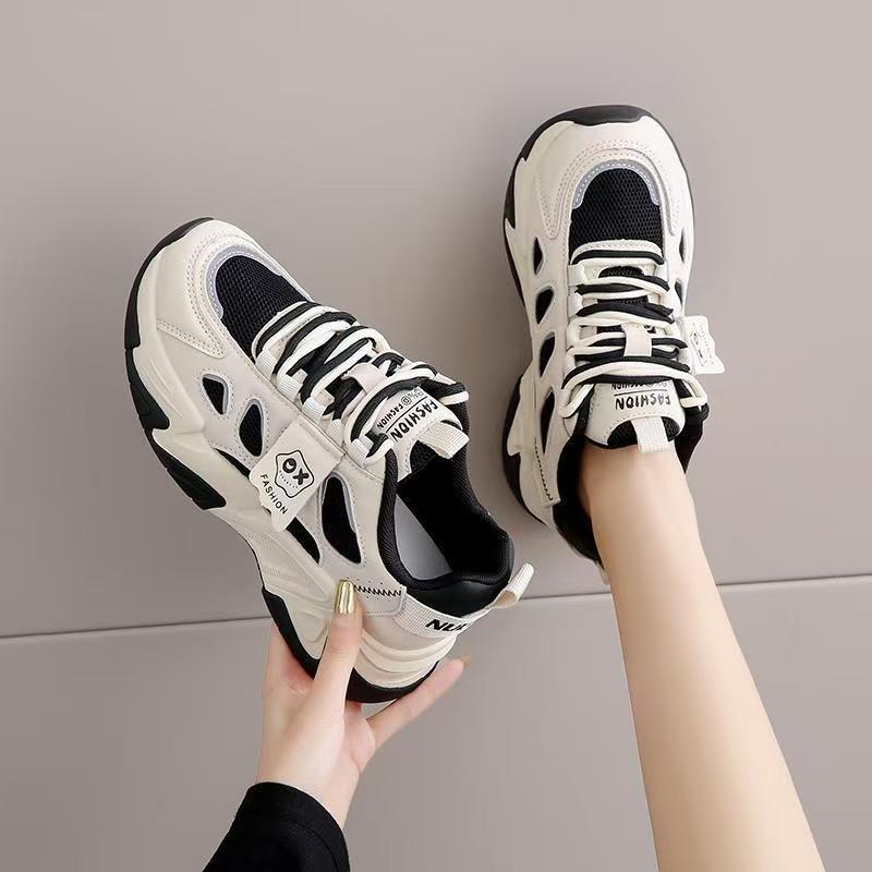 Leather Daddy Shoes Women's 2026 Spring New Feet Small Sports Casual Shoes Student Running Shoes