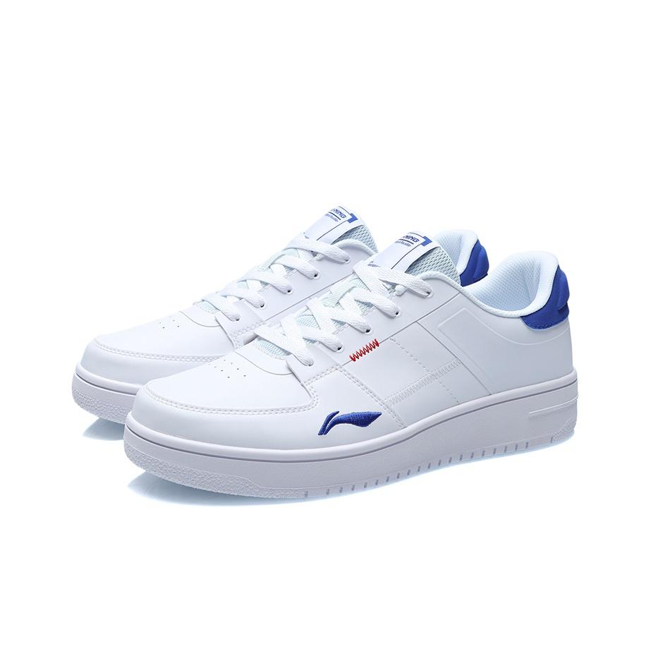 Li Ning Oneplay Slip Resistant Durable Low Top Skate Shoes Unisex Sneakers White Blue AGCR187-1