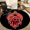 1pc Heart Flame Office Round Area Rug,  Mat Suitable For Office, Under Office Chairs Bedroom Living Room Home Decor, Room Deco