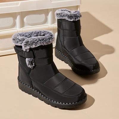 Women's Big Size Snow Boots Padded Thickened High Top Casual Boots Outdoor Hiking Cold Winter Fleece Anti-Slip Comfortable Shoes