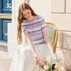 Women's Dopamine Stripe Knitted Short-Sleeve Top