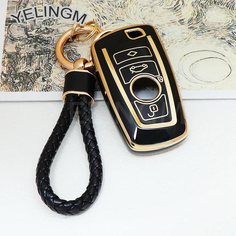 

NEW Fashion TPU Car Key Case Cover for BMW 1 2 3 4 5 6 7 Series X3 X4 4 Buttons Auto Remote Shell Protect Accessaries шампанского