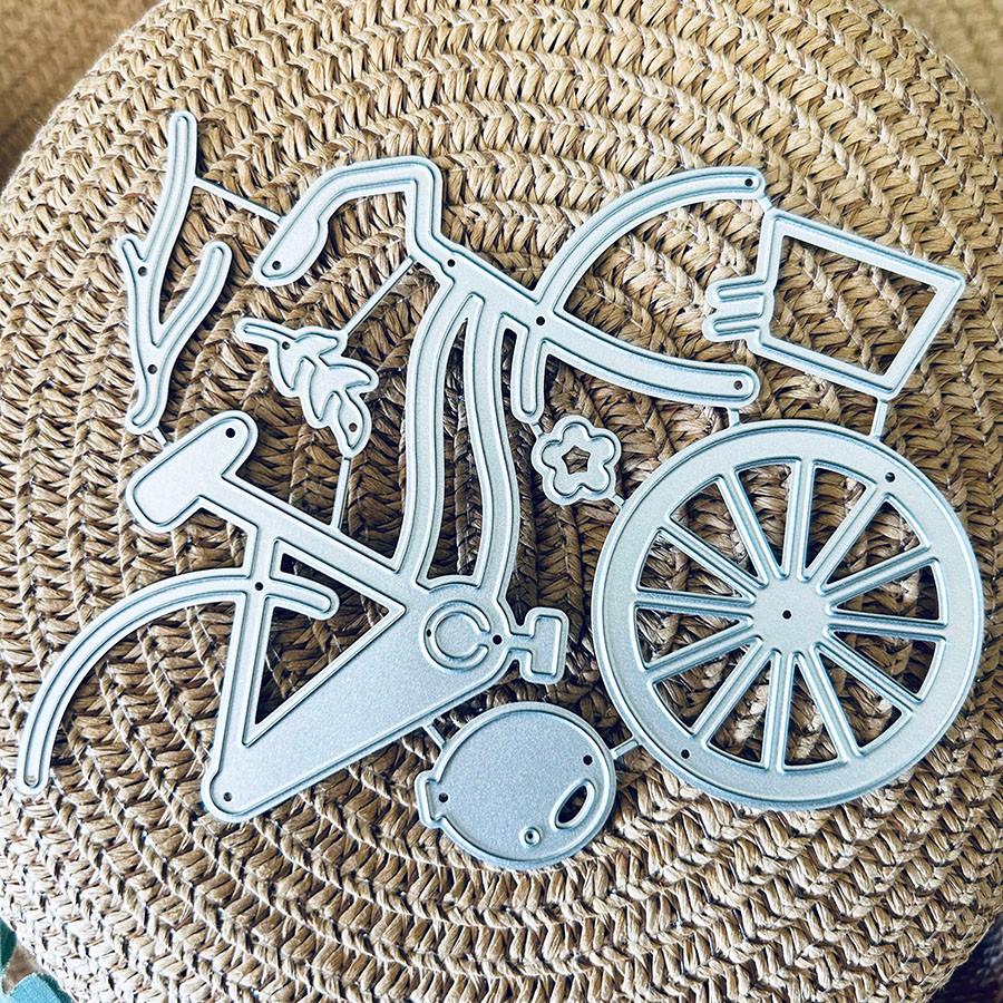 Bicycle Balloon Plant Metal Cutting Dies Scrapbooking Stencil Die Cuts Card Embossing Photo Album Template Mold Decoration Craft