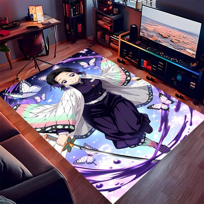 1pc Demon Slayer characters2 Print Area Rug - Soft, Washable Non-Slip Indoor Mat for Office Chairs, Living Room, Home Office Decorative Rug