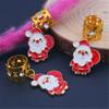 3 Pcs Sweet Gold Color Christmas Hair Ring Santa Claus Charm Dreadlocks Bead Hair Braid DIY Hair Braid Tubes Gift