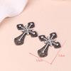 2/10Pcs Vintage Cross Crystal Center Flatback Rhinestone Decorative Accessories For Diy Brooch Craft Making