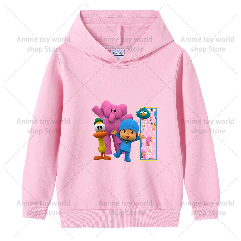 Sweat à capuche Pocoyo pour enfant tout-petit Kawaii Manches longues Filles garçon Hiver Fin Sweat-shirt Mode Imprimé Chaud Hauts pour enfants Cadeau