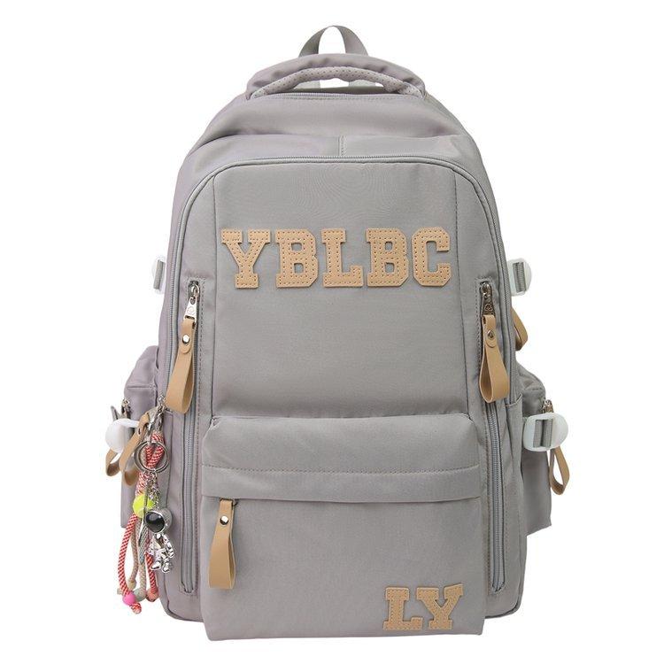 Schoolbag American Large Capacity Girls Trendy Lightweight Simple Versatile School Bag Junior High School Student Backpack