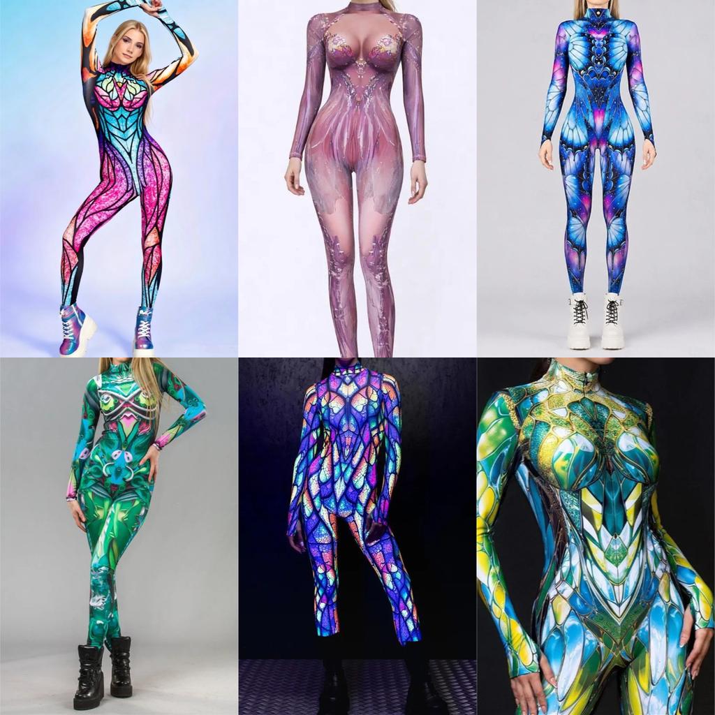 Women Men Agate Abstract Graffiti 3D Printed One-piece Jumpsuit Adults Halloween Cosplay Cosumes for Stage Performance Outfit