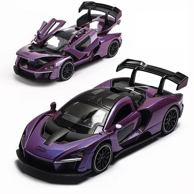 1:McLaren Senna-Sportwagenmodell im Maßstab 32, Spielzeugauto aus Zinklegierung, Rückziehfahrzeuge, elektronisches Mini-Supercar-Spielzeug mit Lichtern und Musik