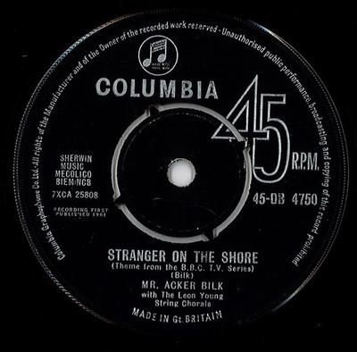 7inch Record ACKER BILK THE LEON YOUNG STRING C  Stranger On The Shore 45DB4750 Columbia 1962 UK Jazz Used