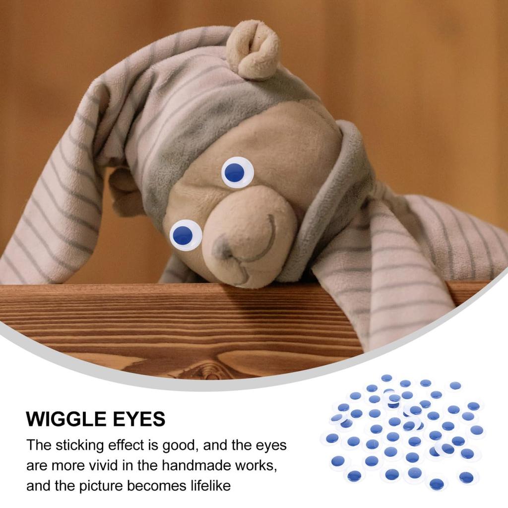 STOBOK Self-Adhesive Wiggle Eye Patches, 0.59 Inch Diameter, 100-Pack, Perfect for DIY Crafts, Halloween, and Party Decorations.