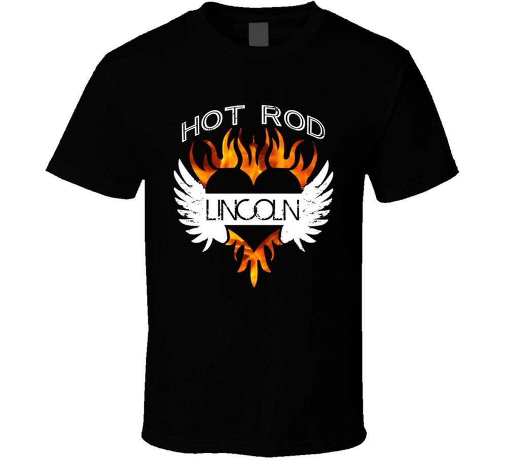 

Lincoln Hot Rod Custom Car Name Cool Flame Heart Tattoo T Shirt 4XL