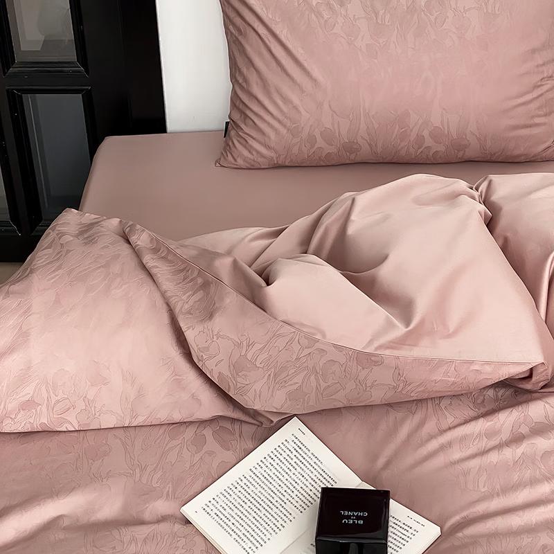 Lilang 100-Count Jacquard Sateen Tulip Bed Sheet