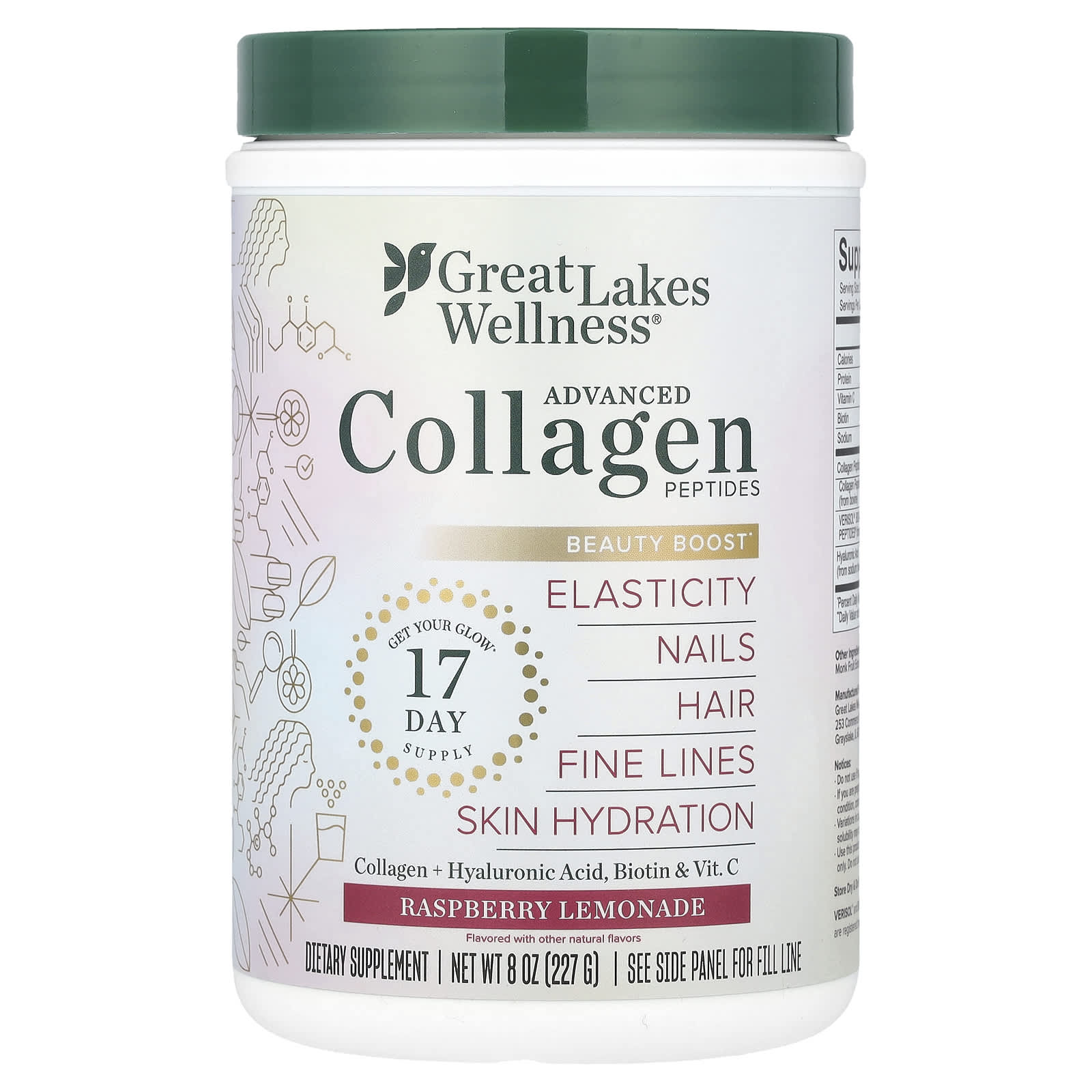 

Advanced Collagen Peptides, Raspberry Lemonade, 227G(8Oz)