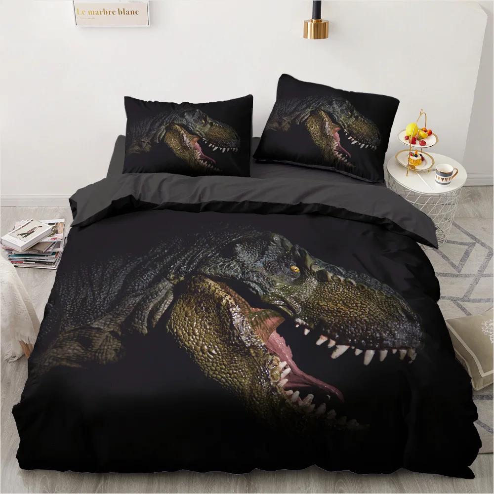 Comforter Dinosaur Jurassic Bedding Set Winter 3 Pcs Bed Set Queen Size Juego De Cama Home Textile Kids Adult