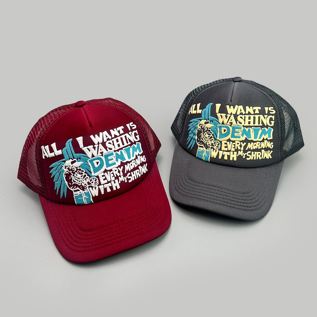 Three-dimensional printing letter color matching baseball cap men's and women's sunshade mesh eye hip-hop personalized cap