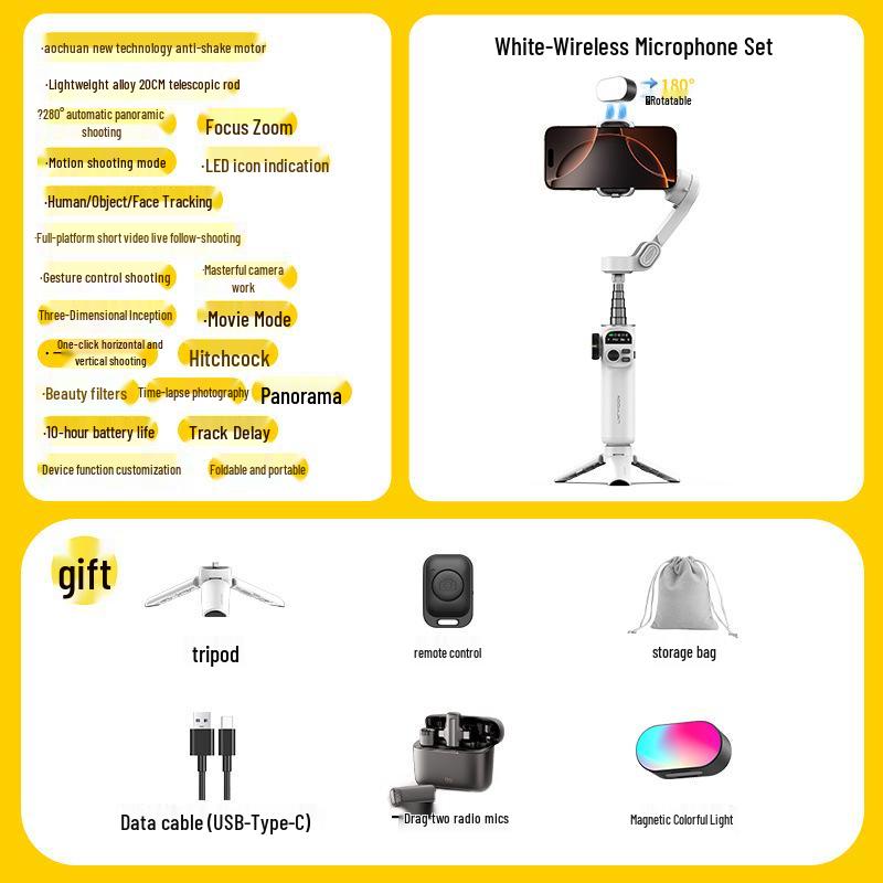 X2 Mobile Stabilizer: Portable Anti-Shake Gimbal & Selfie Stick for Video & Photo