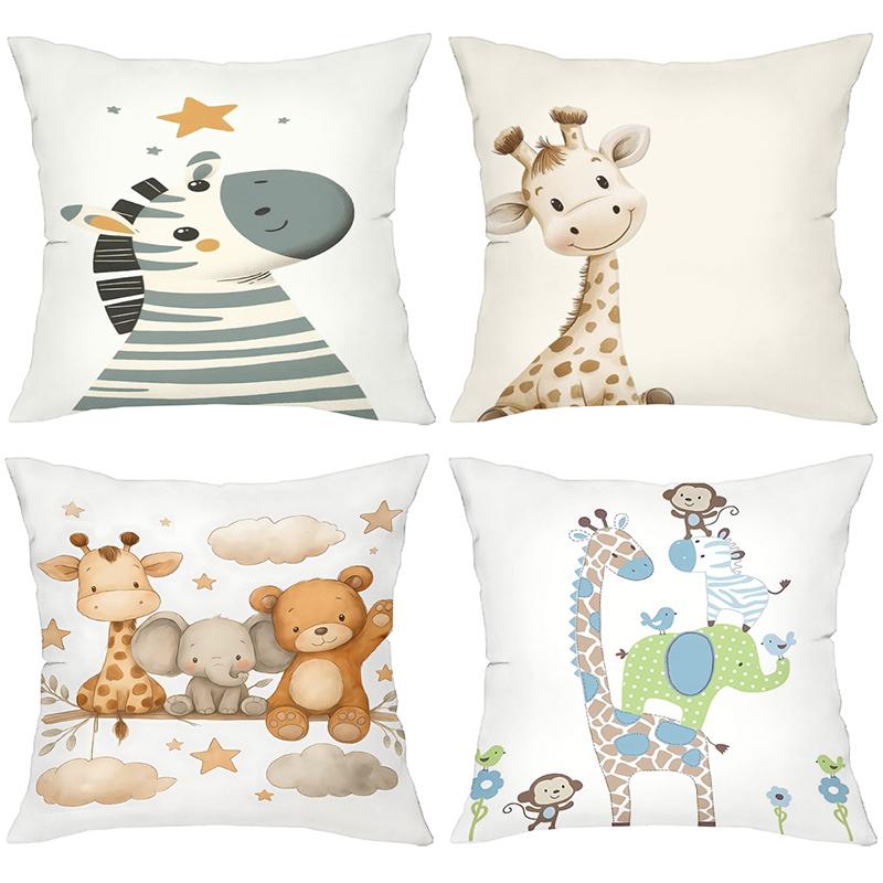 Cute Animal Print Throw Pillows For Home Decor Polyester pillowcase, sofa decorative cushion cov Headboard Pillow