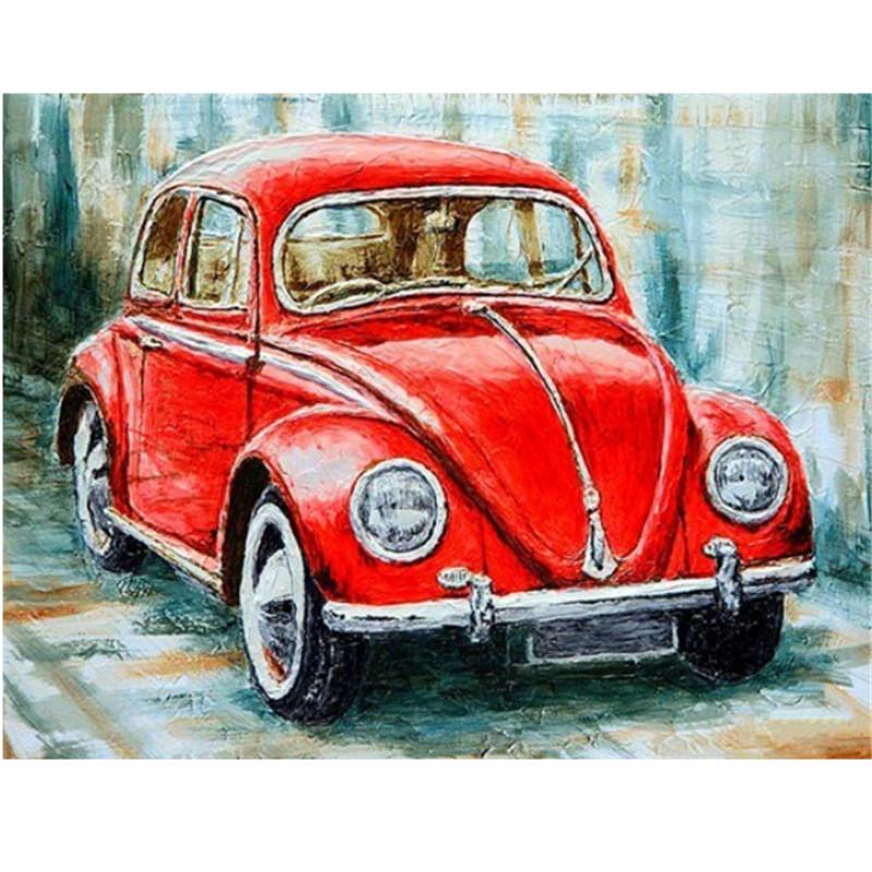 Vollständiges 5D-Diamantgemälde zum Selbermachen, quadratisch/rund, „Klassischer Oldtimer“, Diamant-Stickerei, Kreuzstich, Geschenk, Heimdekoration, Geschenk