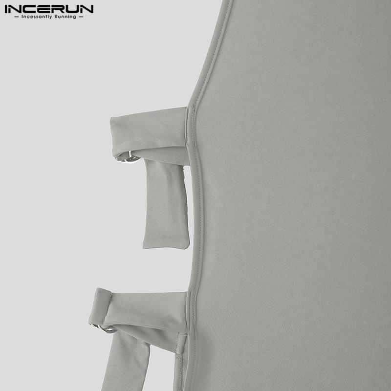 INCERUN Pánská tílka bez rukávů s bočními výřezy, pružná, přiléhavá