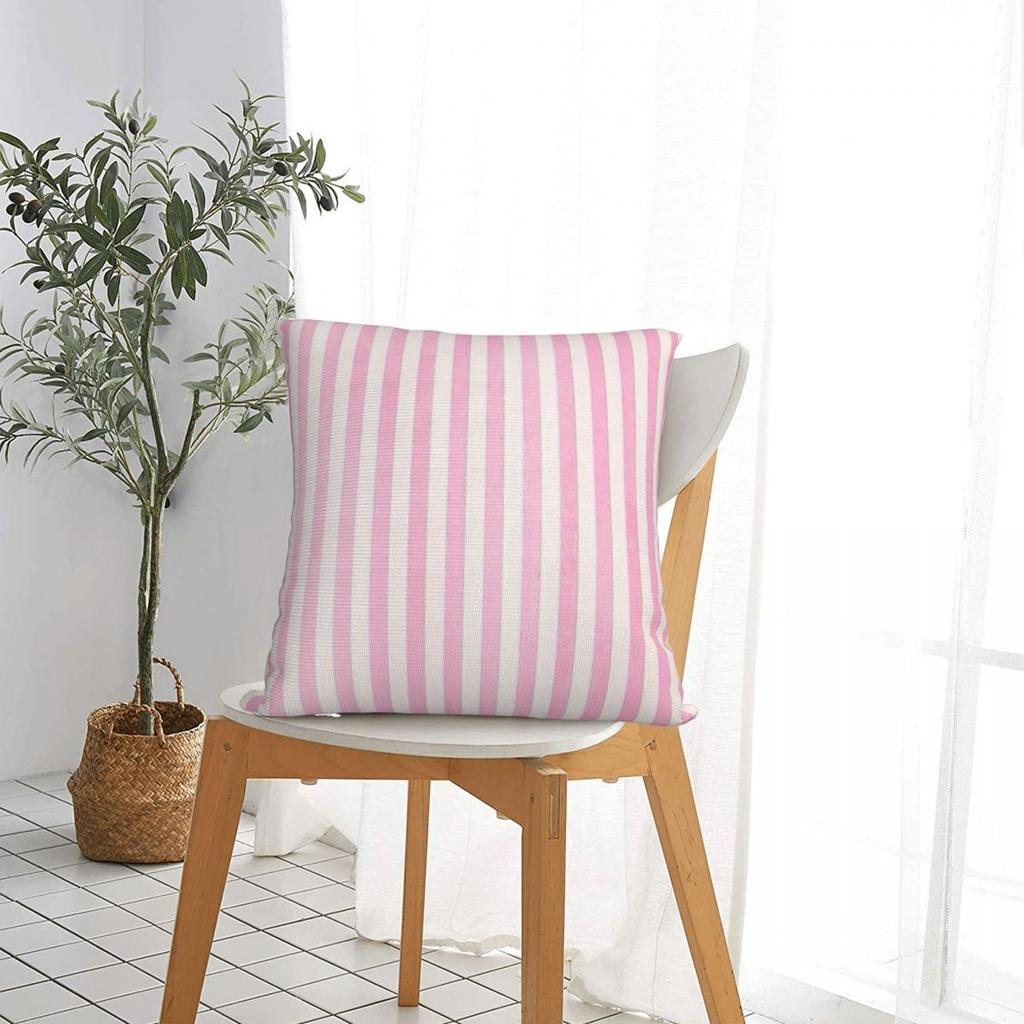 Pale Pink White Stripes Pillowcase Polyester Cushion Comfort Throw Pillow Sofa Cushions Used for Home Bedroom Living Room