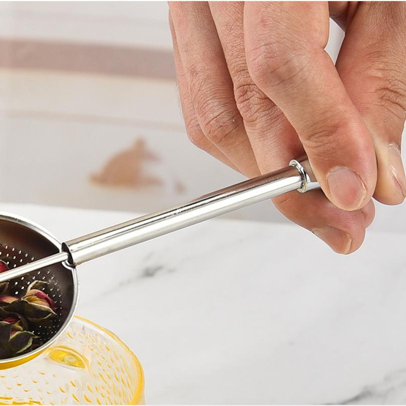 Čajové sítko z nerezové oceli 304 Opakovaně použitelné čajové sítko Kulička Kovový čajový sáček Konvička Nastavitelný čajový infuzér Filtr Kuchyňská pomůcka