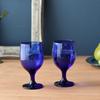 Dolce duo Pair of Water Glasses Blue Made in Dishwasher (Stylish Goblets) (Gift Wrapped) Japan, Safe, 340ml, DAM-366
