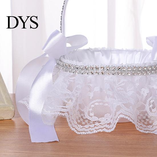 Flower Basket Decorative Eye-catching Romantic Bridal Handheld Girl Wedding Supplies Petals