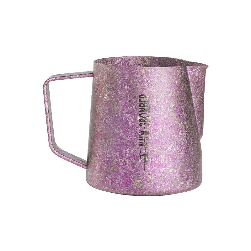 JUSTINLAU Pure Titanium Milk Pitcher 600ml Espresso Milk Steam Pitcher Latte Art Milk Frothing Jug with Handle Coffee Latte Tool 600ml розовый