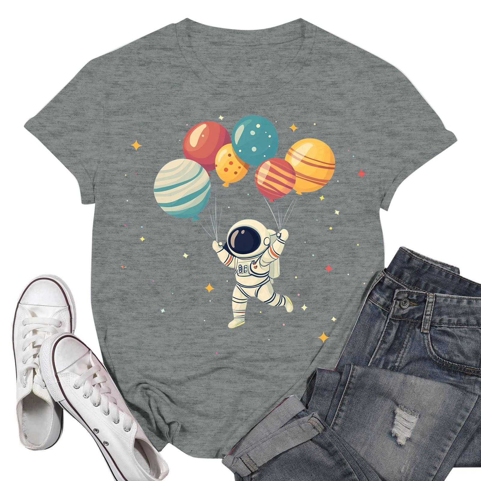 

Женские модные повседневные пуловеры с короткими рукавами и круглым вырезом с принтом M