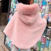 Infant Baby Girl Cloaks Shawl Faux Fur Winter Toddler Kid Princess Wedding Party Hooded Shrug Cape Outwear Warm Jacket Coat