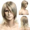 Synthetic Short Straight Wigs for Men Brown Wig with Bangs Natural Old Man Wig Male Korean Boy Cosplay Costume Party